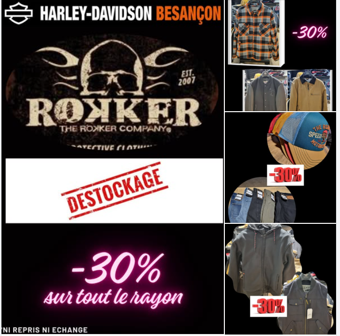 Vêtements ROKKER - Venez vite profiter des dernières pièces disponibles